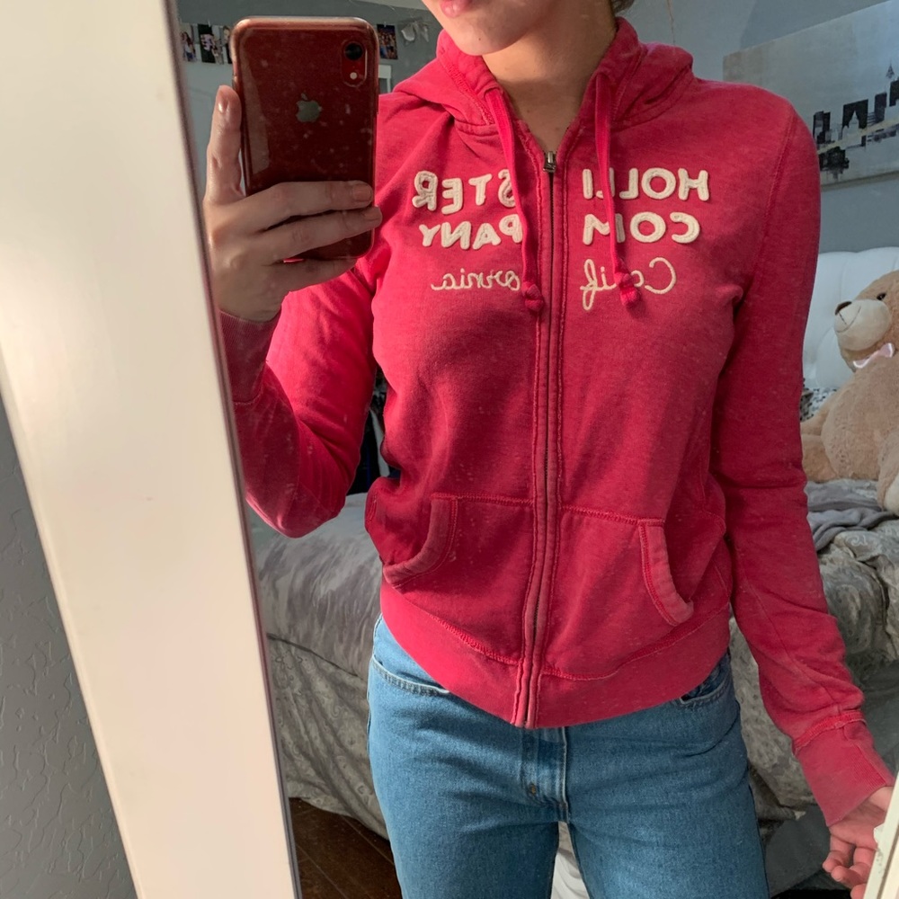 Pink Hollister Zip Up Jacket